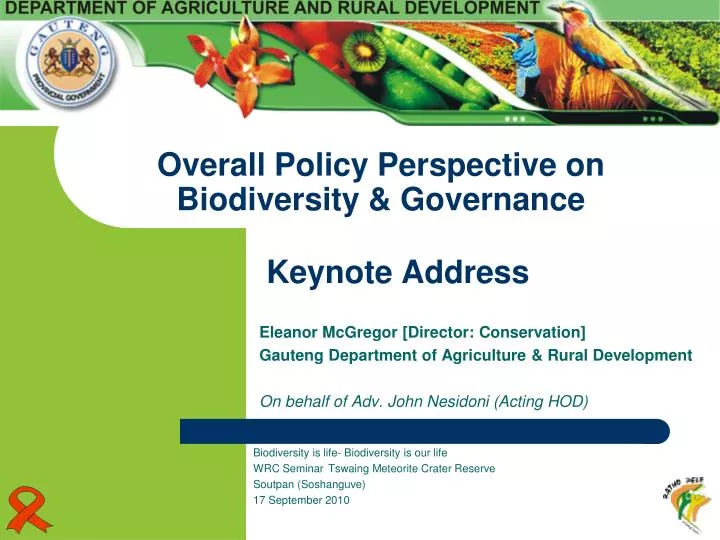 overall policy perspective on biodiversity governance