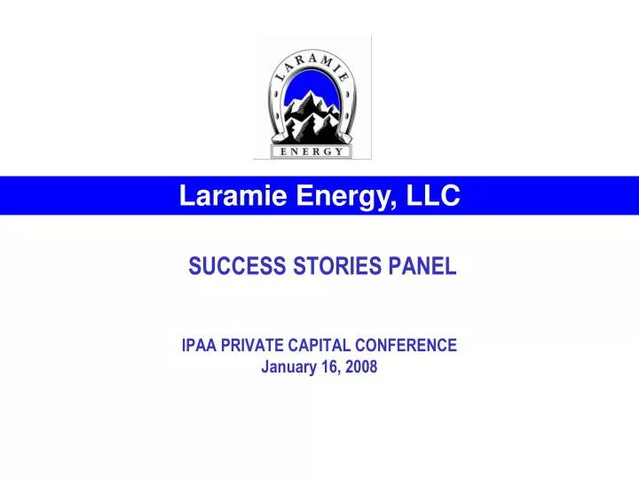 success stories panel ipaa private capital conference january 16 2008