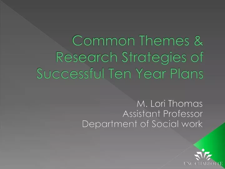 common themes research strategies of successful ten year plans