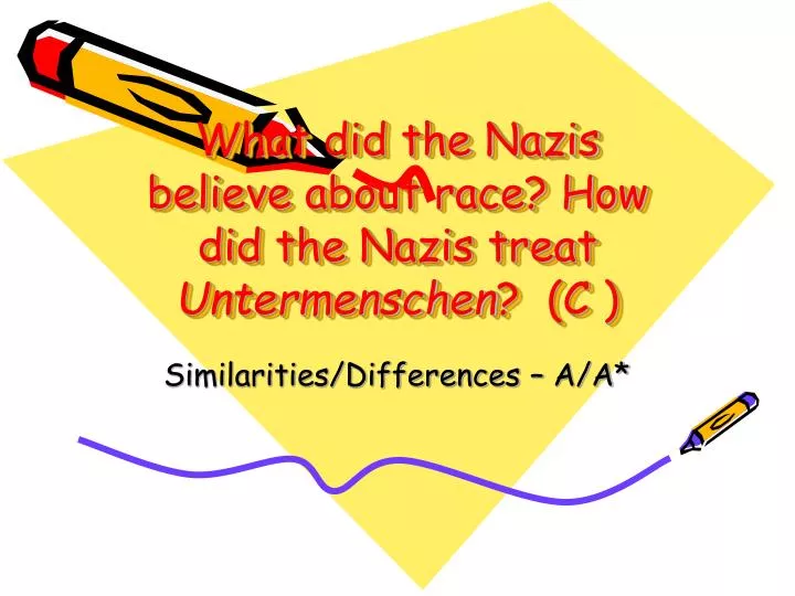 what did the nazis believe about race how did the nazis treat untermenschen c