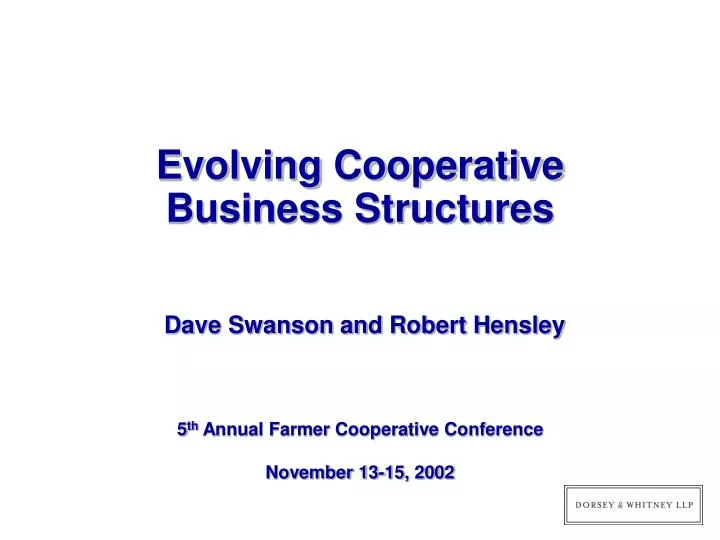 evolving cooperative business structures