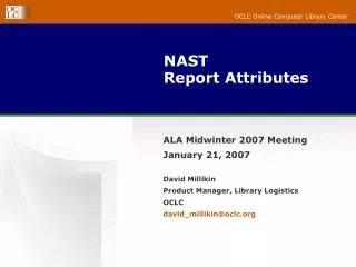 NAST Report Attributes