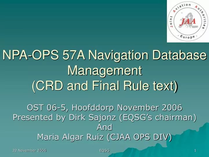 npa ops 57a navigation database management crd and final rule text