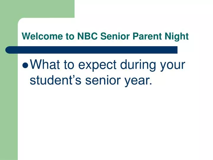 welcome to nbc senior parent night