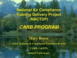 National Air Compliance Training Deliy Project (NACTDP) CARB Program ver