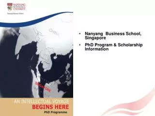 Nanyang Business School, Singapore PhD Program &amp; Scholarship Information