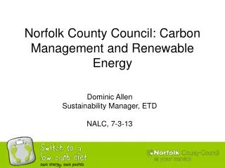 Norfolk County Council: Carbon Management and Renewable Energy