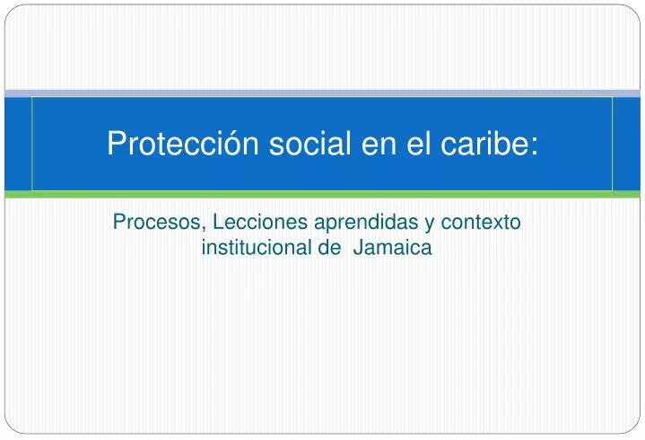 protecci n social en el caribe