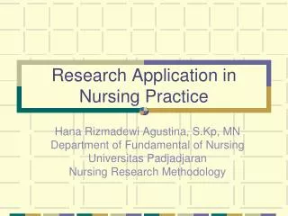 research application in nursing practice