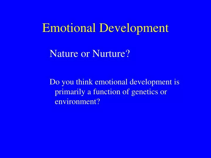 emotional development