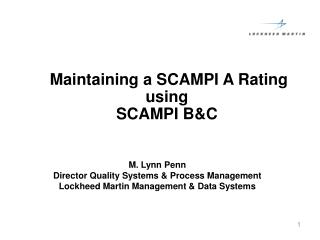 Maintaining a SCAMPI A Rating using SCAMPI B&amp;C