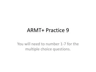 ARMT+ Practice 9
