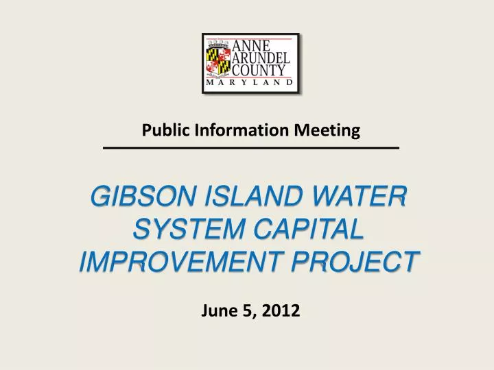 gibson island water system capital improvement project
