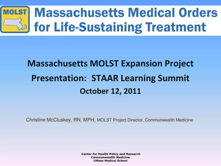 massachusetts molst expansion project presentation staar learning summit october 12 2011