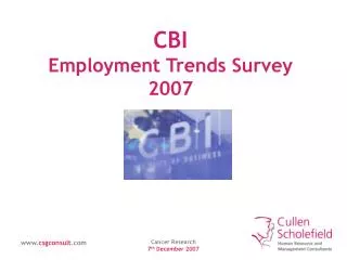 CBI Employment Trends Survey 2007
