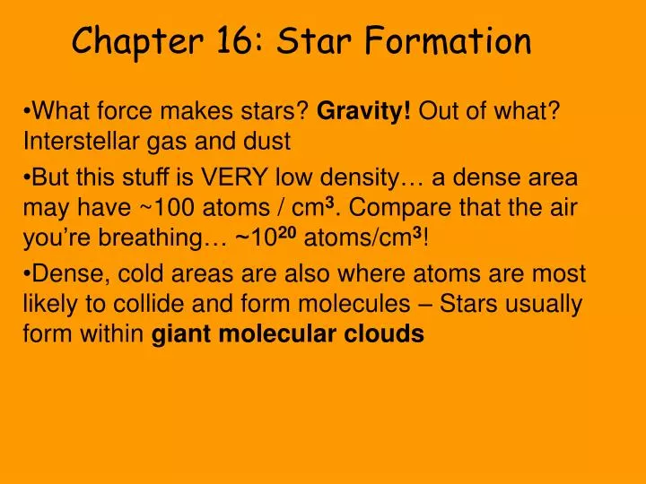 chapter 16 star formation