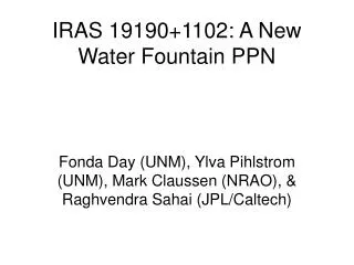 IRAS 19190+1102: A New Water Fountain PPN