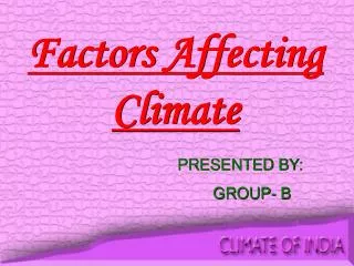 Factors Affecting Climate