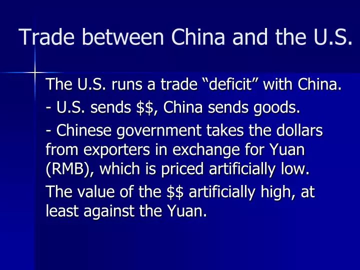 trade between china and the u s
