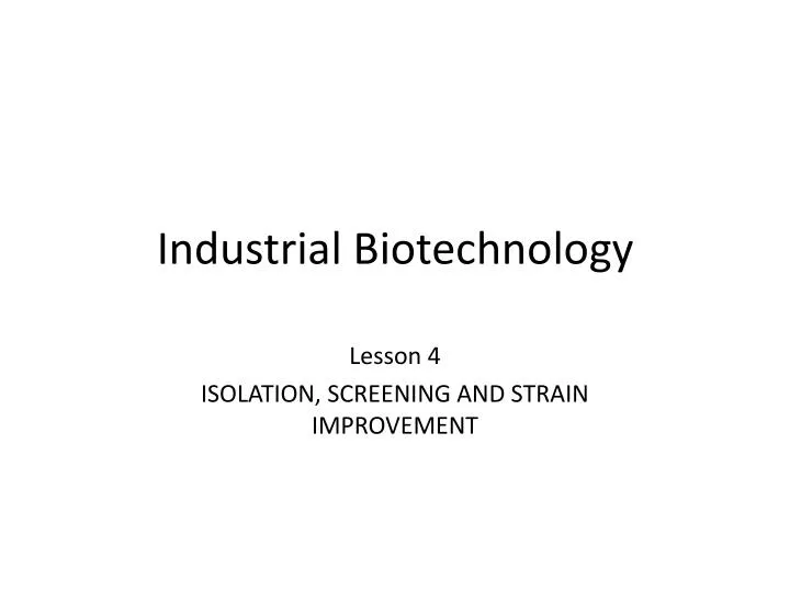 industrial biotechnology