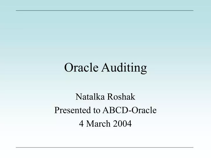 oracle auditing