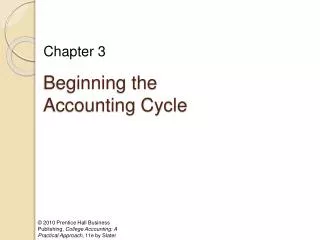 Beginning the Accounting Cycle