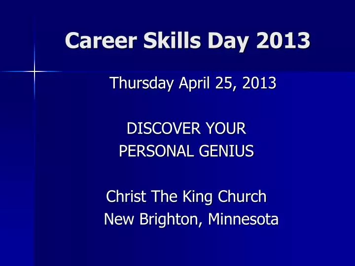 career skills day 2013
