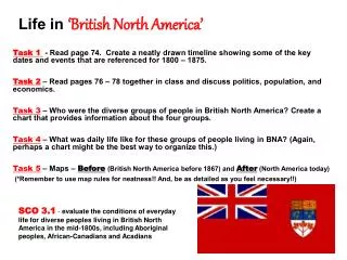 Life in ‘British North America’