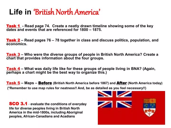 life in british north america
