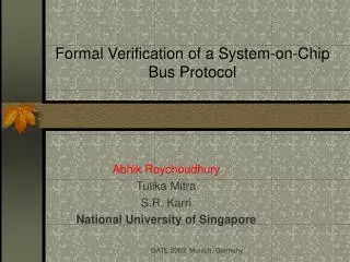 Formal Verification of a System-on-Chip Bus Protocol