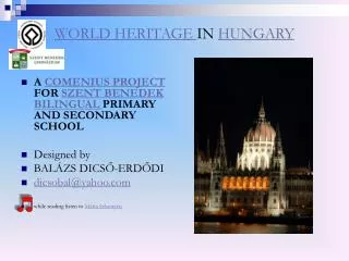 WORLD HERITAGE IN HUNGARY