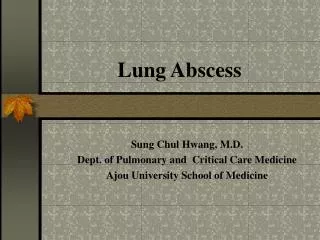 Lung Abscess