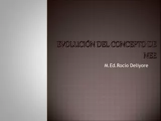 evoluci n del concepto de nee