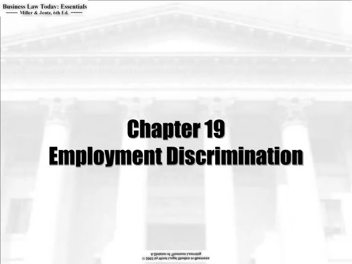 chapter 19 employment discrimination