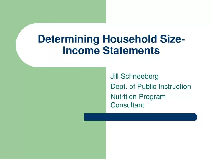 determining household size income statements