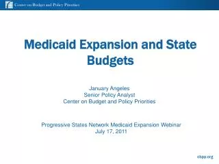Medicaid Expansion and State Budgets