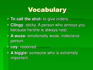 Vocabulary