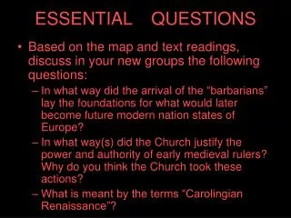 ESSENTIAL 	QUESTIONS