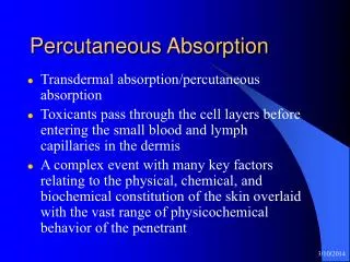 Percutaneous Absorption