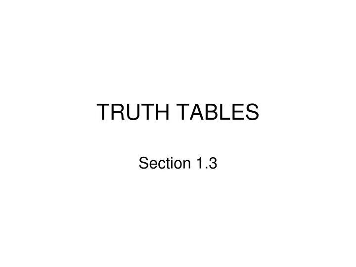 truth tables