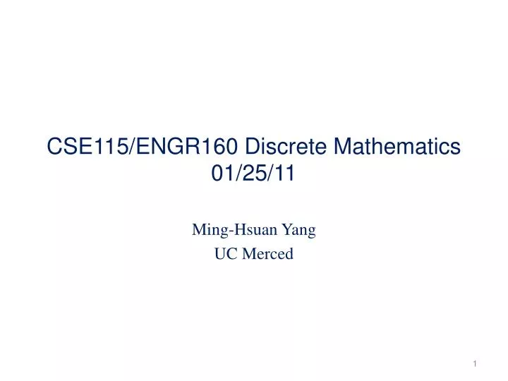 cse115 engr160 discrete mathematics 01 25 11