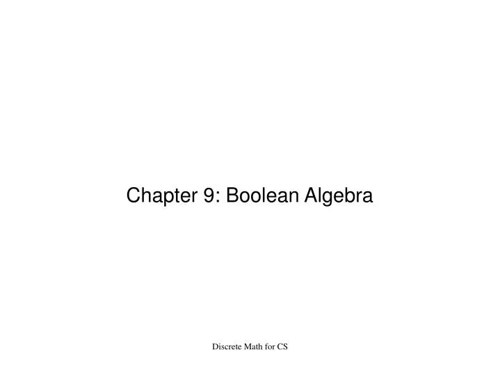 chapter 9 boolean algebra