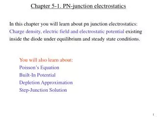 Chapter 5-1. PN-junction electrostatics