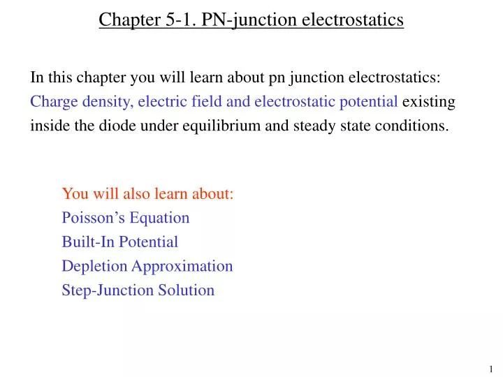 chapter 5 1 pn junction electrostatics
