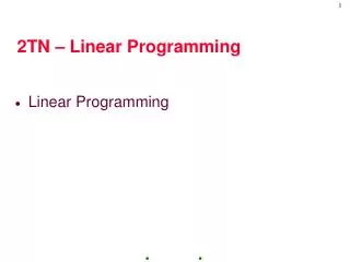 2TN – Linear Programming