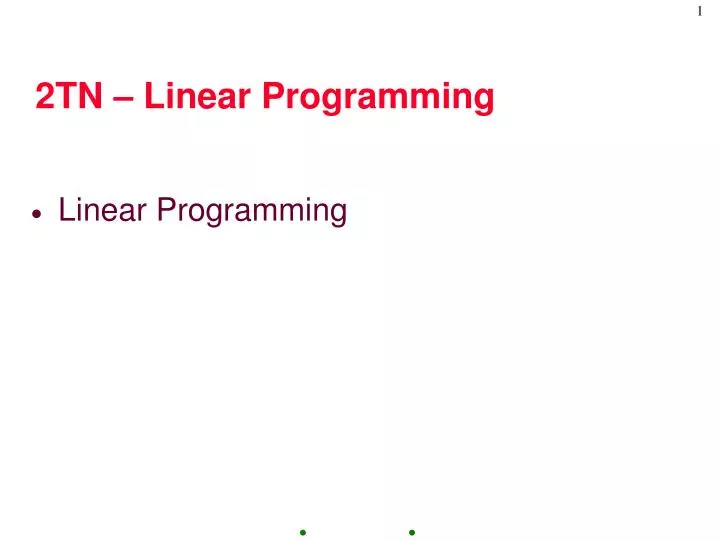 2tn linear programming