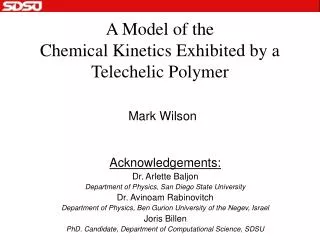 A Model of the Chemical Kinetics Exhibited by a Telechelic Polymer