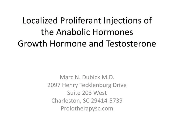 localized proliferant injections of the anabolic hormones growth hormone and testosterone