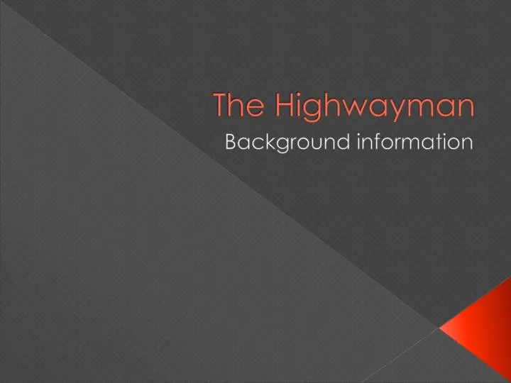 the highwayman