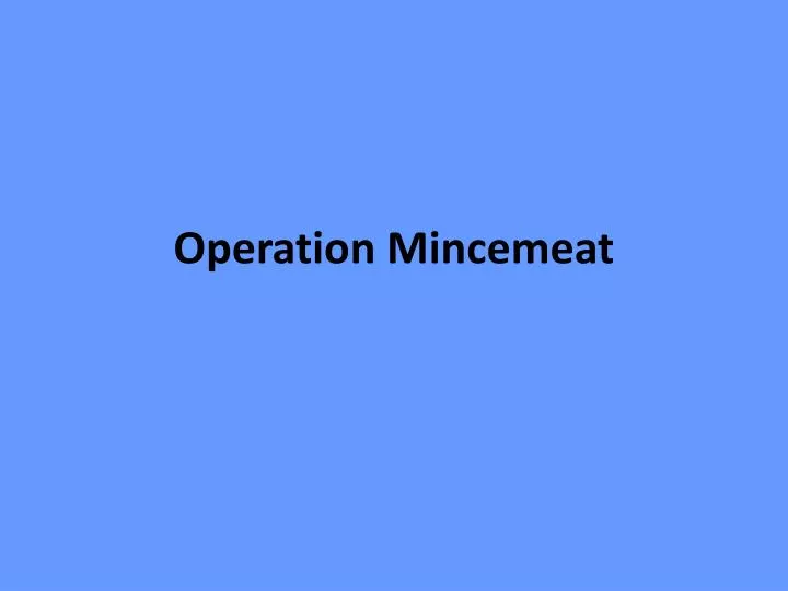 operation mincemeat